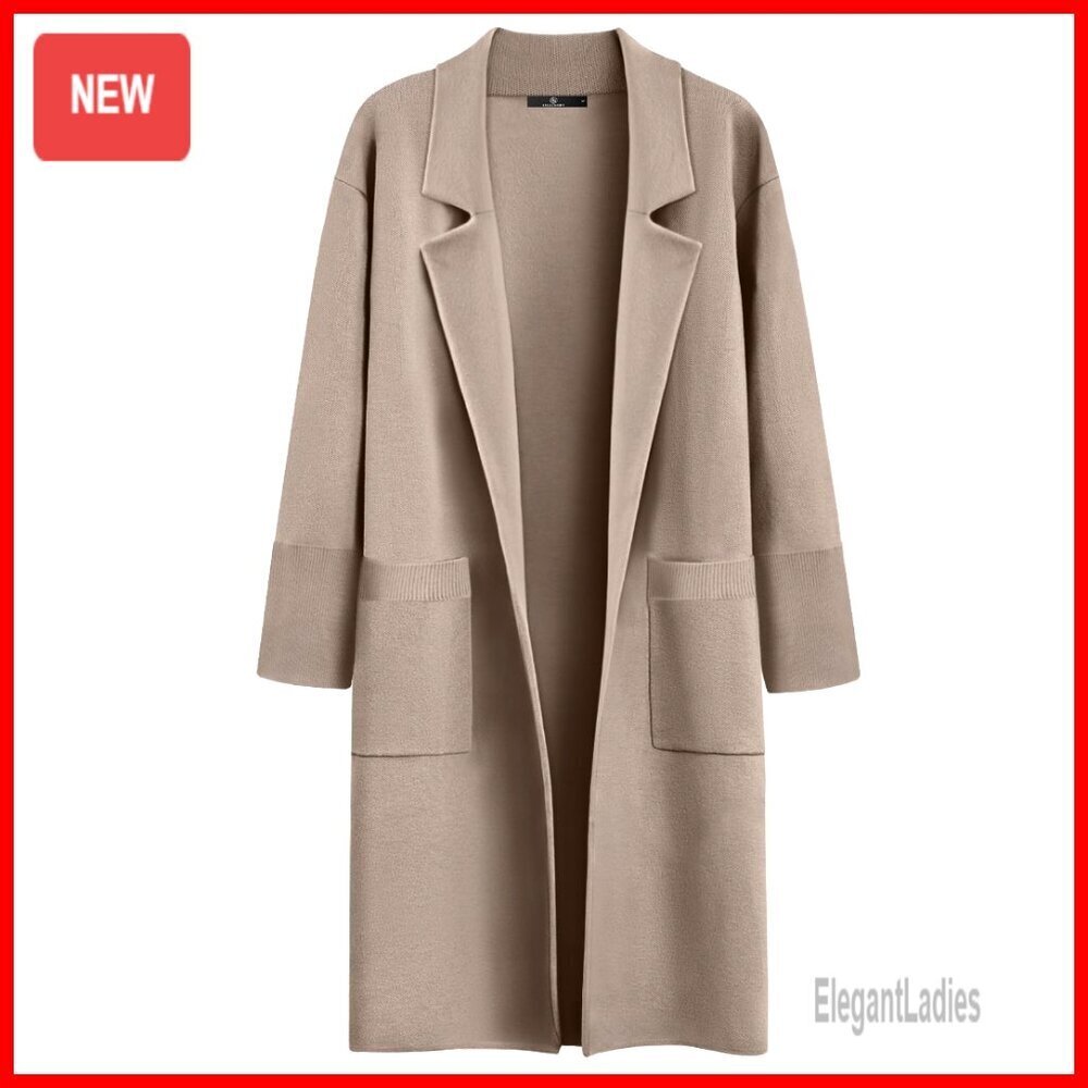 Oversized Long Cardigan Sweater Dressy Trench Coat Winter Fall Cozy
